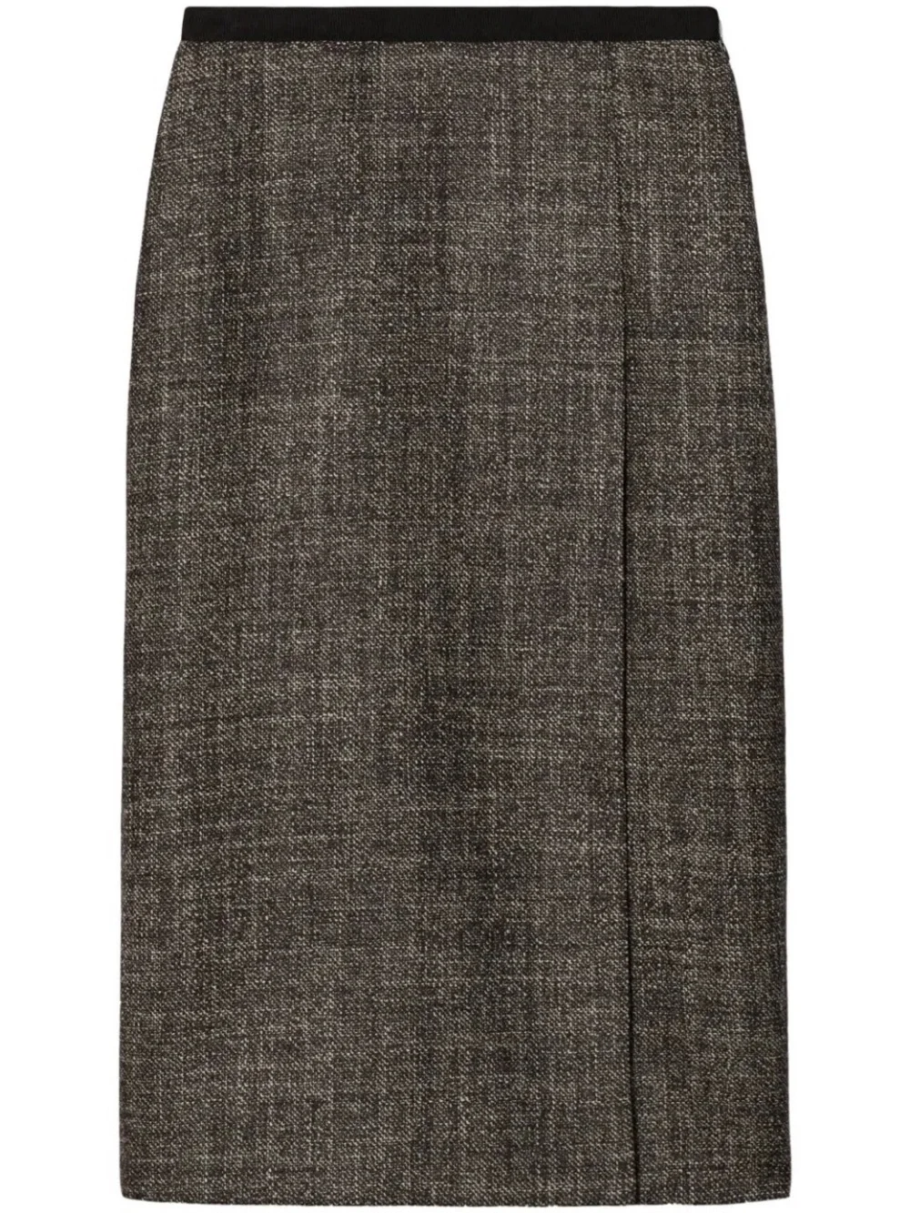 NWT $698 Tory Burch Wrapped Tweed Wool Midi Skirt Size 2,4